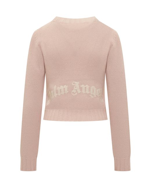 Palm Angels Pink Logo Sweater