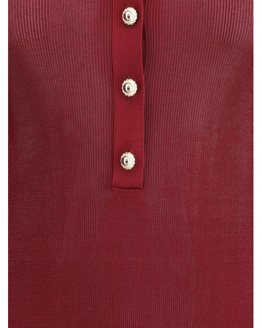 Self-Portrait Red Knit Bodysuit