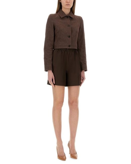 Max Mara Brown Jacket Carp Cotton