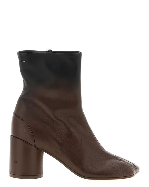 MM6 by Maison Margiela Brown Anatomic Ankle Boots Lambskin Boots