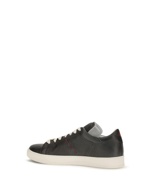 Kiton Gray Leather Sneakers Trainers for men