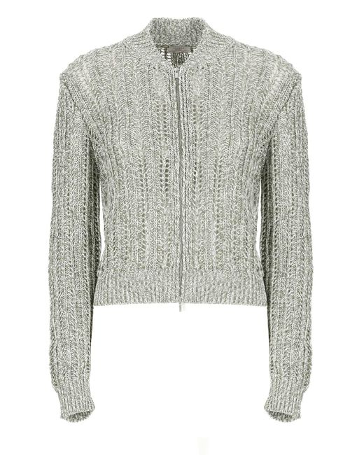 Peserico Gray Cardigan With Sequins