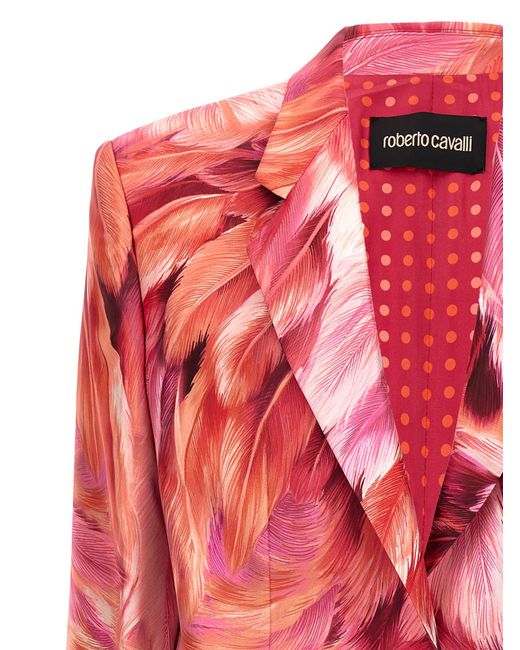 Roberto Cavalli Pink 'Plumage' Blazer
