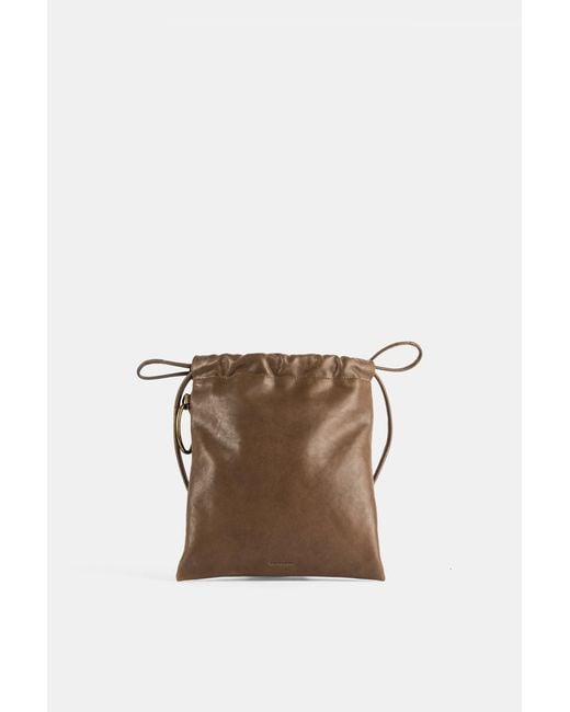 Bea Mombaers Green Large Leather Drawstring Bag Hand