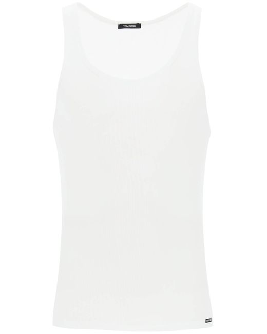 Tom Ford White Ribbed Underwear Tank Top for men