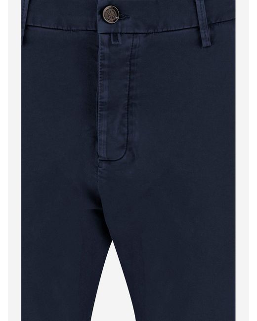 Jacob Cohen Blue Stretch Cotton Trousers for men