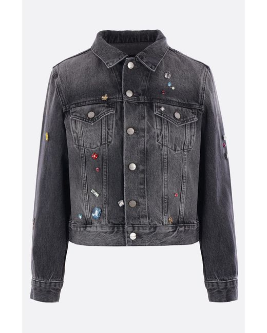 ジャケット Marc Jacobs Denim Jacket With Crystals Marc Jacobs Crystal Denim Oversized Trucker Jacket | Neiman