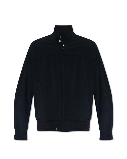 Emporio Armani Blue Jacket With A Stand-up Collar, for men