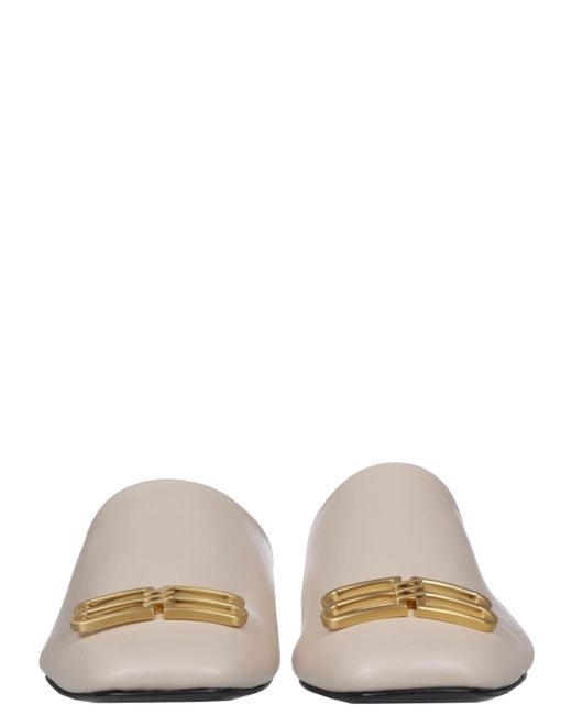 Balenciaga White Beige Flat Sandals