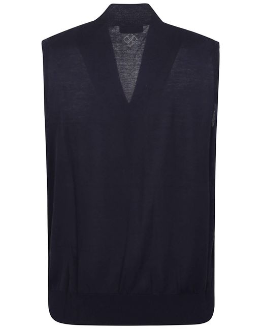 Ballantyne Blue Plain V-Neck Vest for men