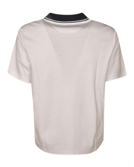 Michael Kors White Logo Embroidered Polo Shirt for men