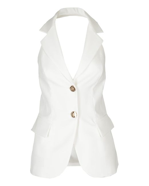 Elisabetta Franchi Gilet in White | Lyst