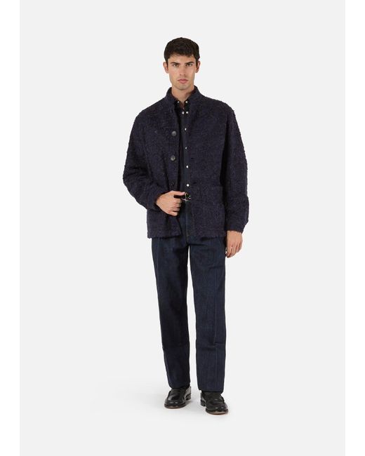 Doppiaa Blue Aasti-C Casentino Wool Jacket for men