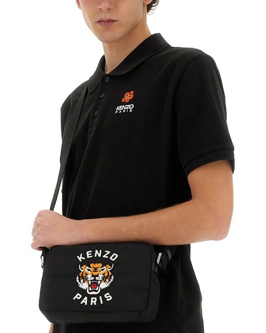 KENZO Black "Boke Flower Crest" Polo Shirt for men