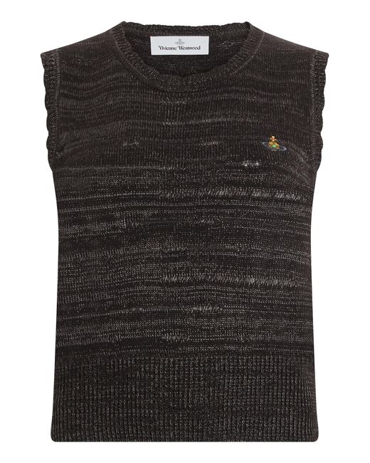 Vivienne Westwood Black Sleeveless Knit Sweater Viscose