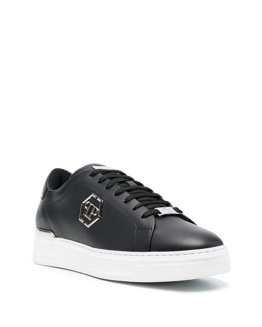 Philipp Plein White Flat Shoes Leather for men