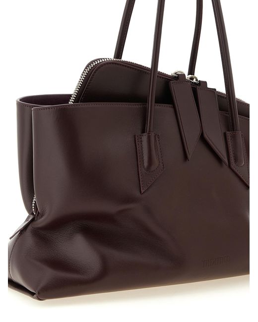 The Attico Brown Bovine Leather Shoulder Bag