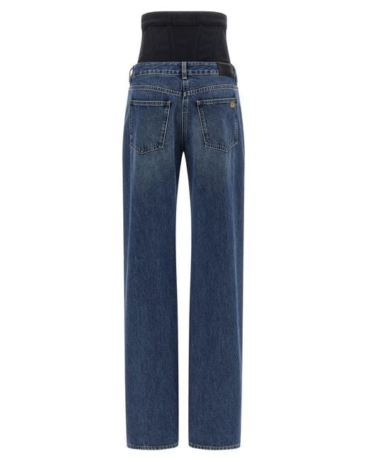 Elisabetta Franchi Blue Bustier Insert Jeans