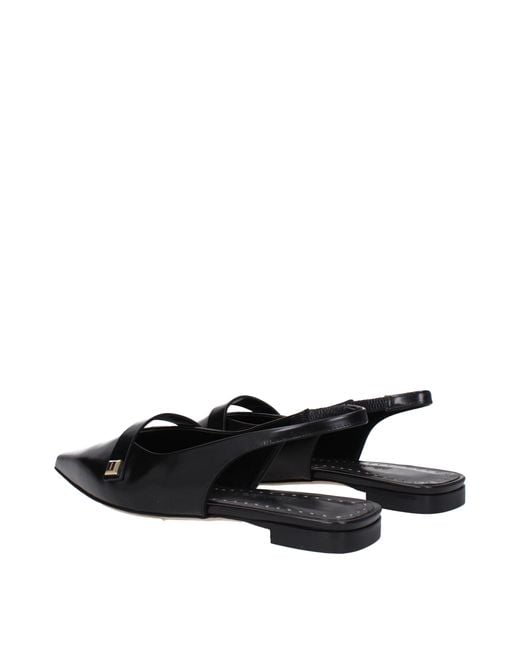 Max Mara Black Leather Ballet Flats