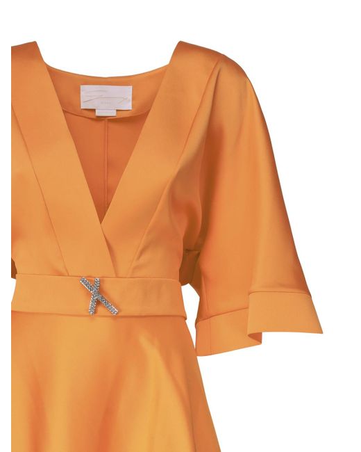 Genny Orange Dress With Asymmetrical Skirt
