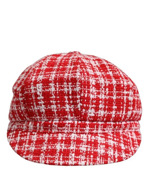 Dolce & Gabbana Tweed Textured Baker Boy Capello Hat