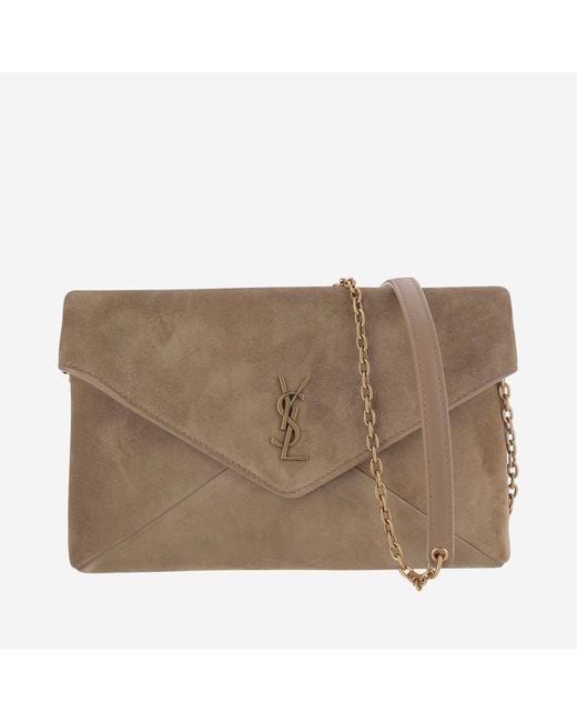 Saint Laurent Brown Shoulder Bag Suede