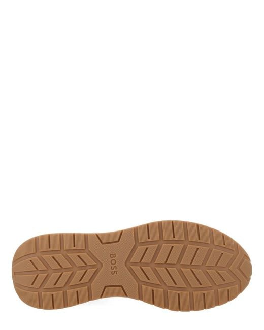 Boss Natural Sneakers Vinston Cow Hide Leather Trainers for men