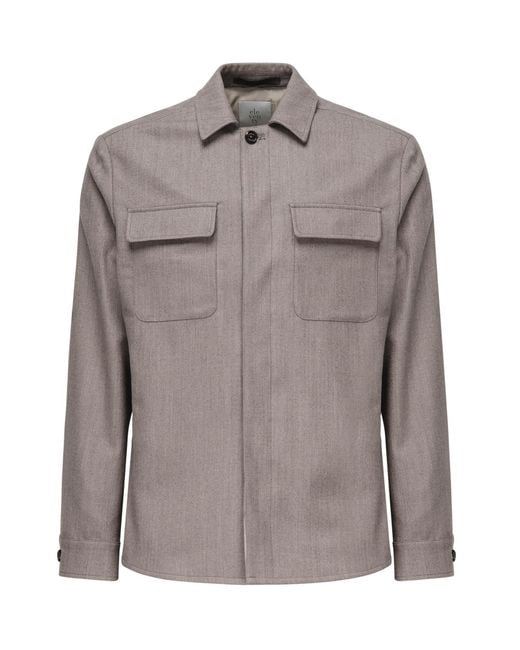 Eleventy Gray Shirts Wool for men