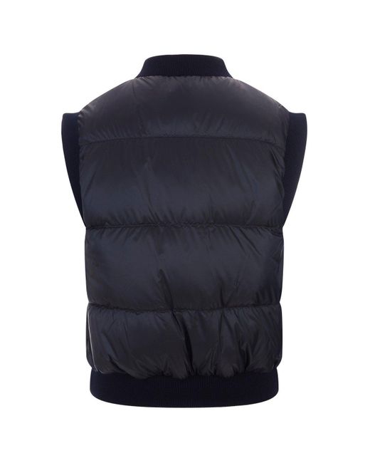 Max Mara The Cube Blue Button-up Puffer Vest