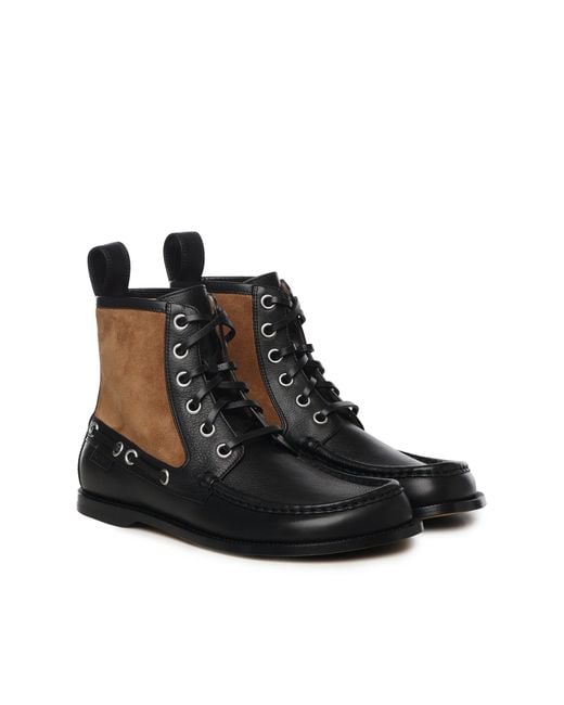 Loewe Black Boots Calfskin/Suede for men