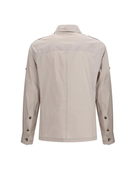 Brunello Cucinelli White Waterproof Jacket Cotton; Polyamide for men