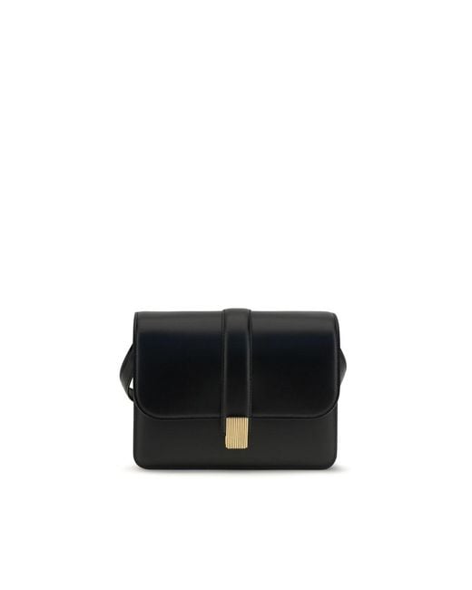 Khaite Black Calf Leather Bos Taurus Shoulder Bag