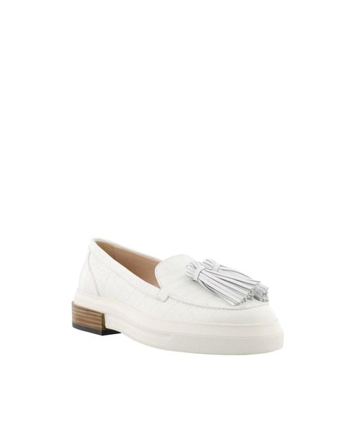 Tod's White Tods Tasselled Loafers