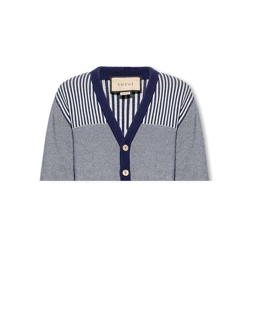 Gucci Blue Cardigan With Buttons for men