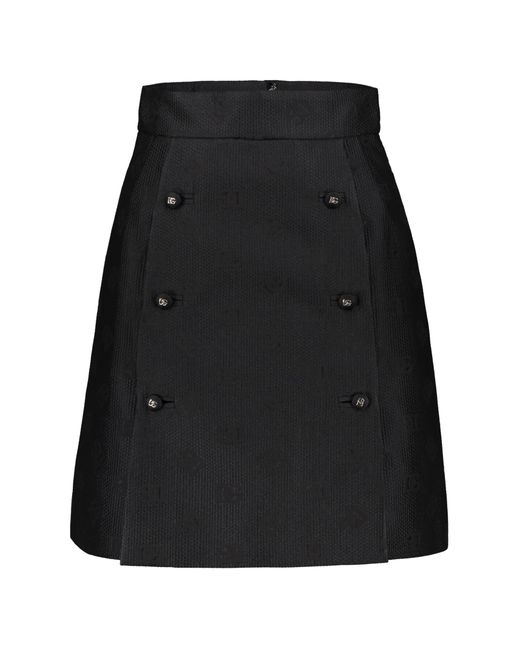 Dolce & Gabbana Black Logo Monogram Skirt