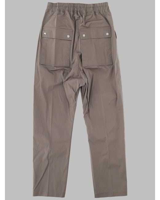 Rick Owens Gray Trousers Bela Cotton Elastane for men