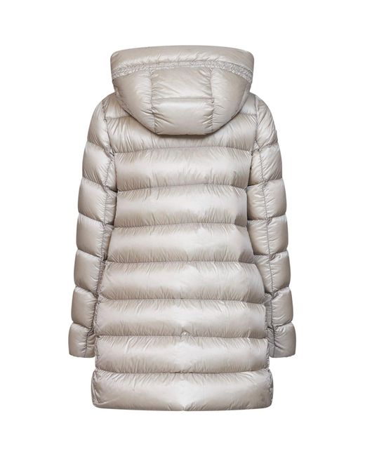 Moncler Gray Light Suyenne Midi Hooded Down Jacket