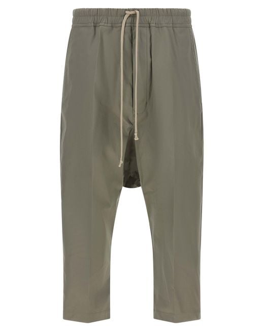 Rick Owens Green Cotton Cropped Pants for men