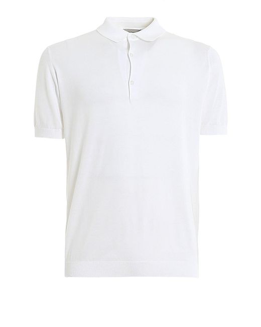 John Smedley White Adrian Classic Polo Shirt for men
