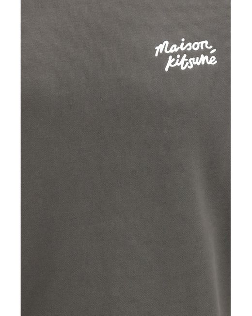 Maison Kitsuné Gray Cotton Sweatshirt Wih Logo Sweatshirts for men