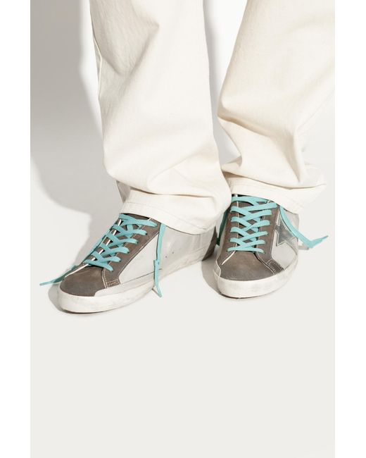 Golden Goose Deluxe Brand Gray Super-Star Classic Sports Shoes With List for men
