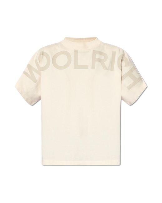 Woolrich White Cotton T-Shirt With Logo