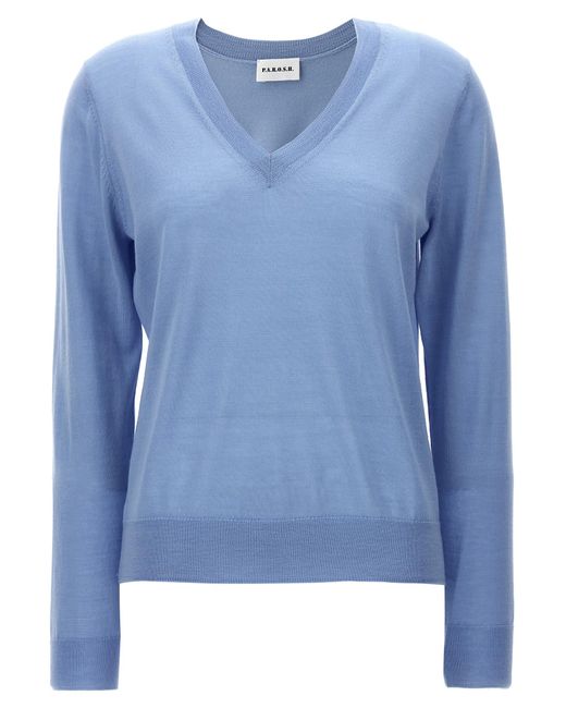 P.A.R.O.S.H. Blue V-neck Sweater Sweater, Cardigans