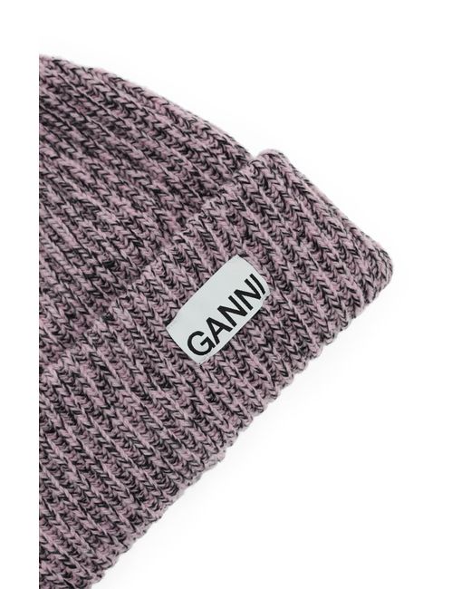 Ganni Purple Wool Hat