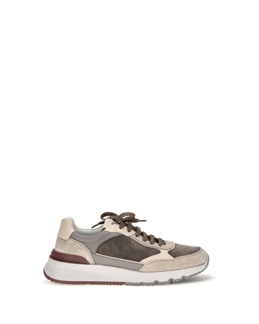 Brunello Cucinelli White Leather Sneakers for men