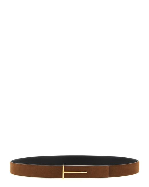 Tom Ford White Slim T Reversible Textured Belt for men