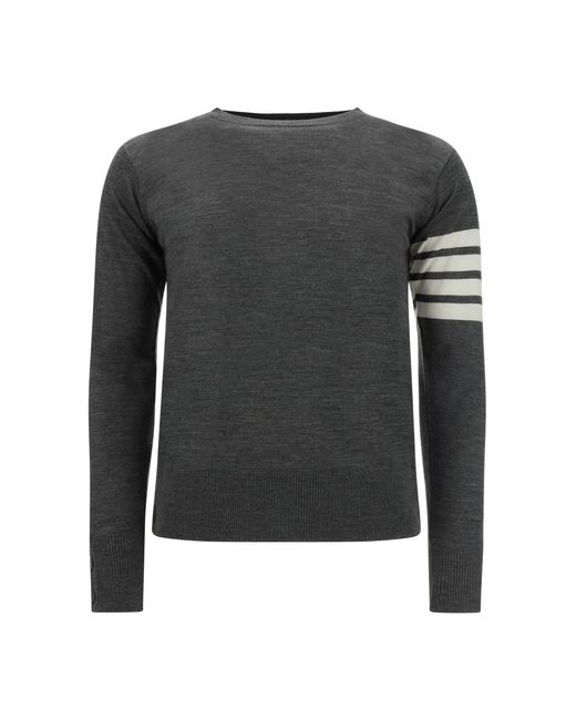 Thom Browne Gray Fleece Wool Sweater (Ovis Aries) for men