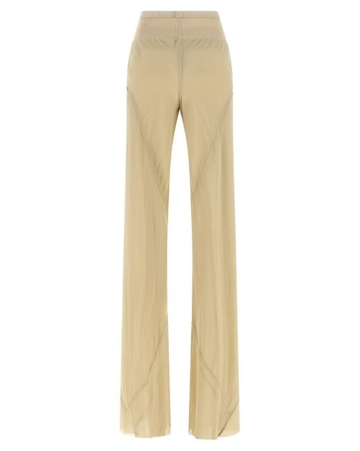 Rick Owens Natural Silk Flared Pants