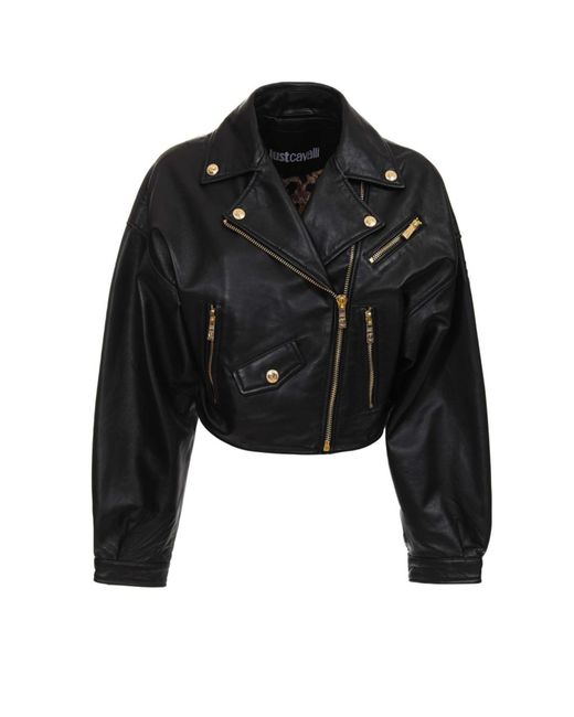 Just Cavalli Black Leather Jacket