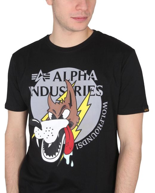 Alpha Industries Black Wolfhounds T-Shirt for men